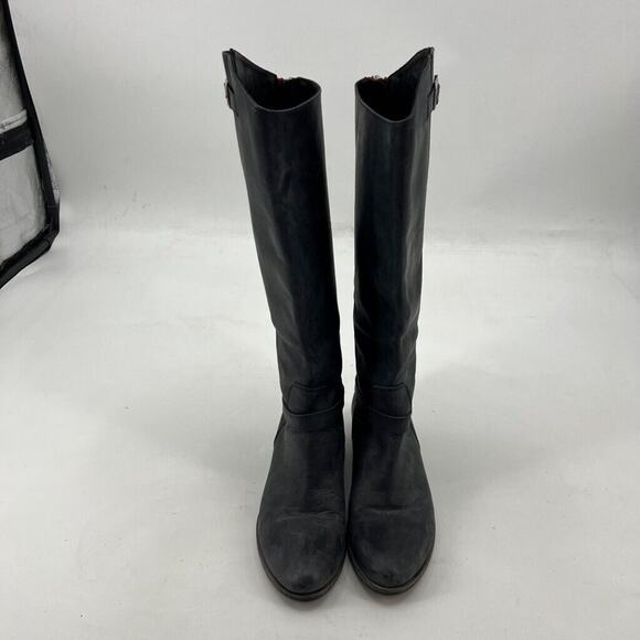 Charles David Womens 9 Boots Matte Black Moto Riding Zip Back Made Italy - Picture 4 of 13